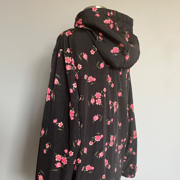 Victoria's Secret Pink Long Floral Bloom Cherry blossom Anorak Windbreaker Jacke - Picture 14 of 16